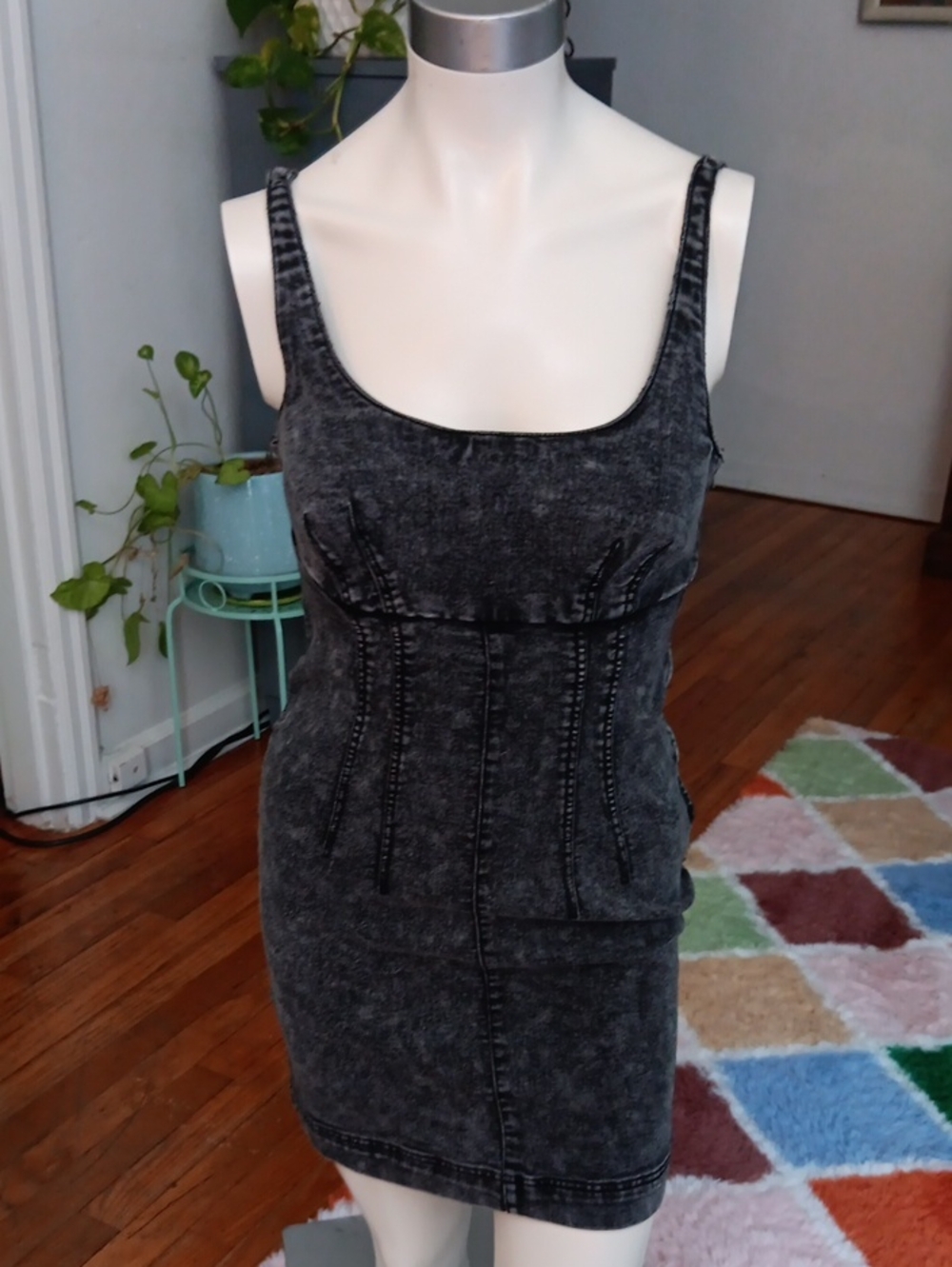 No Boundaries Black Denim Mini Dress